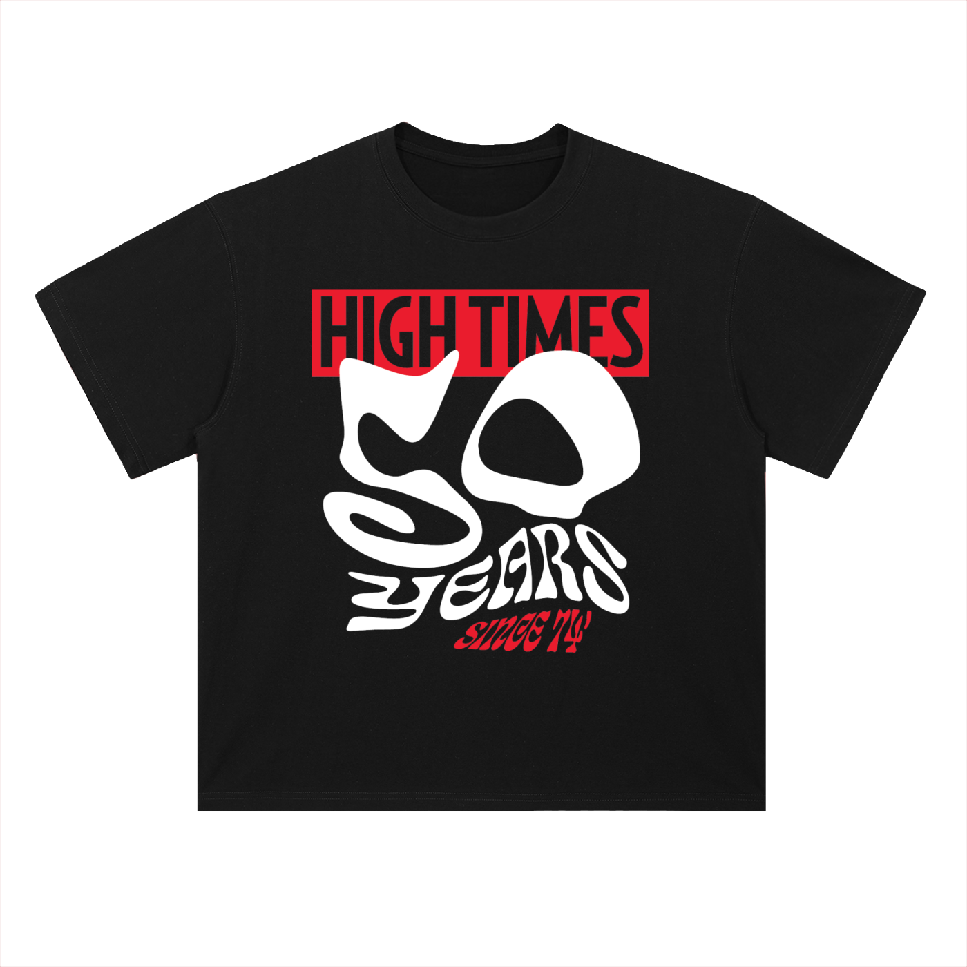 HIGH TIMES 50TH ANNIVERSARY BLACK SWIRL S/S T-SHIRT