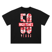 HIGH TIMES 50TH ANNIVERSARY BLACK STENCIL S/S T-SHIRT