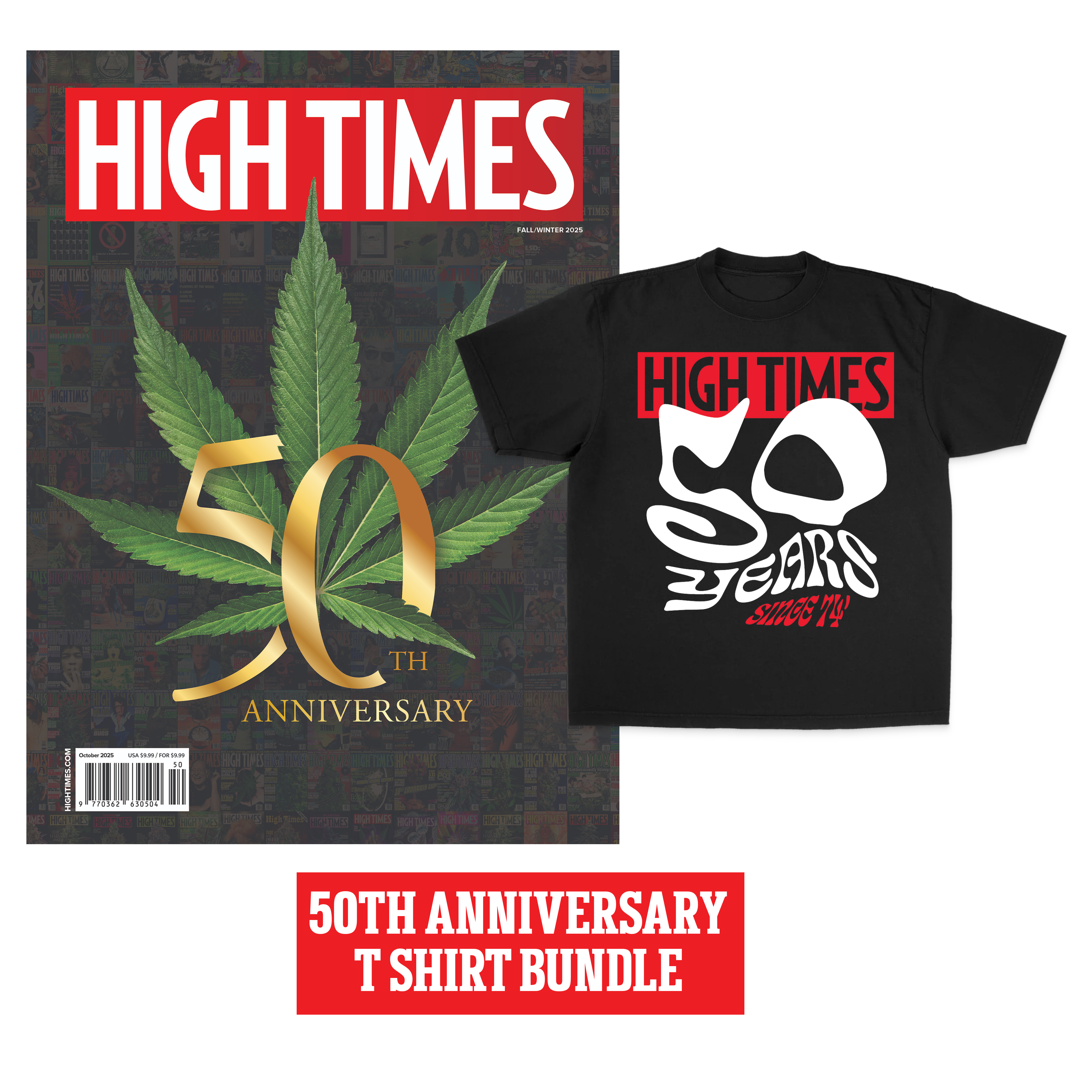 50TH ANNIVERSARY BLACK SWIRL T-SHIRT BUNDLE