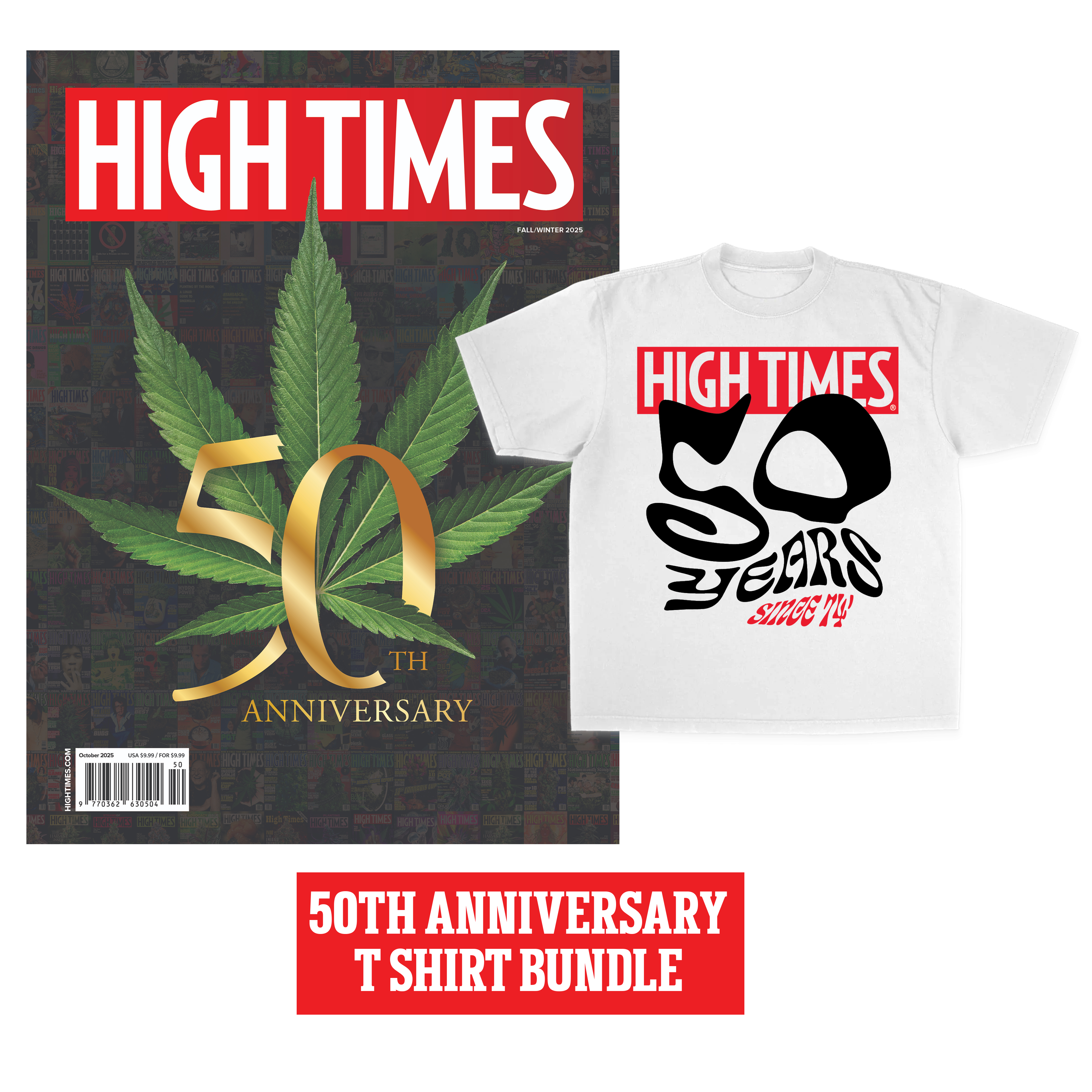 50TH ANNIVERSARY WHITE SWIRL T-SHIRT BUNDLE