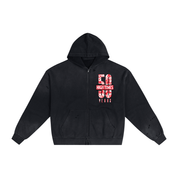 HIGH TIMES 50TH ANNIVERSARY DISTRESSED STENCIL ZIP HOODIE